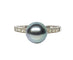 Bague 53 Bague en or blanc, perle de Tahiti et diamants 58 Facettes AB516