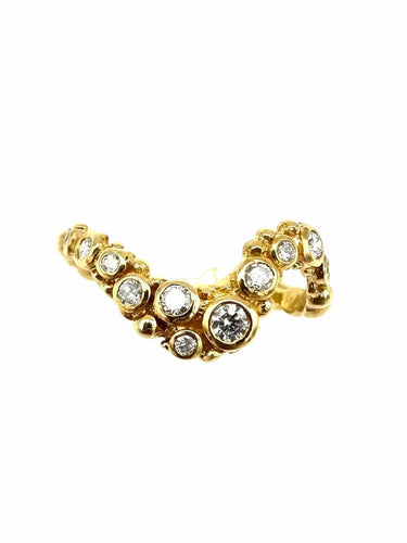 Bague 52 GILBERT ALBERT. Bague or jaune 18K et diamants 58 Facettes