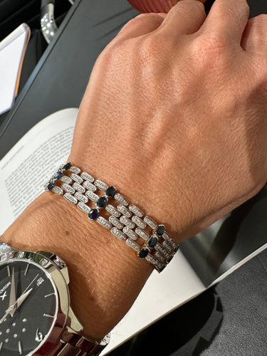 Bracelet Bracelet Or Jaune et Blanc - Saphirs et Diamants 58 Facettes 1.0000034/1