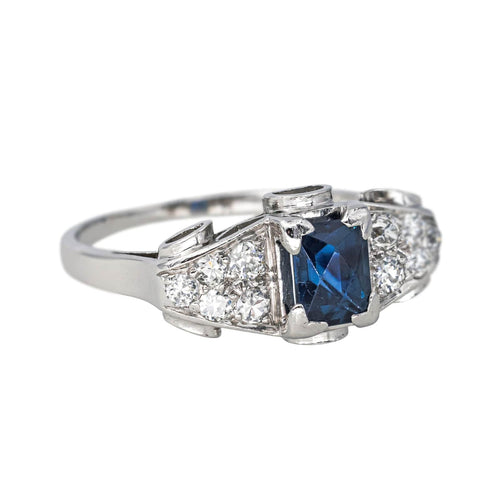 Bague 54 Bague Platine Saphir, Diamant 58 Facettes 4425766CN