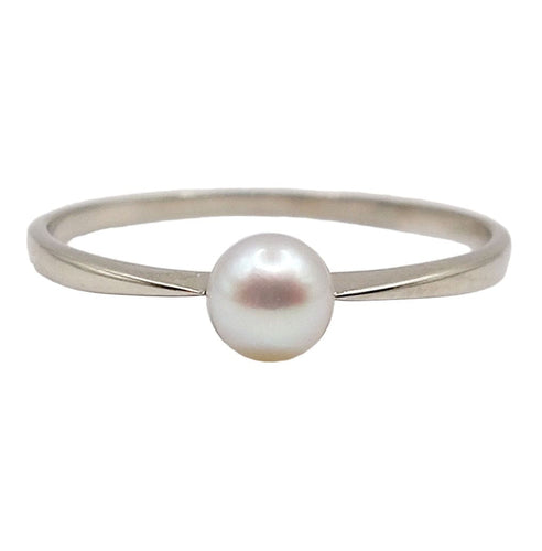 Bague 56.5 Bague Art Déco or blanc ornée d'une perle 58 Facettes A05394
