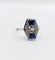 Bague 54 Bague marquise art deco or blanc 18k et platine ornée de diamants taille roses et de saphir calibrés dans une monture géométrique 58 Facettes A04970
