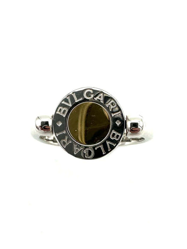 Bague 54 BVLGARI. Collection "BVLGARI-BVLGARI", bague 2 ors et onyx 58 Facettes