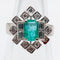 Bague 46.5 Bague vintage or blanc 14k émeraude et diamants 58 Facettes A05891