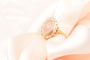Bague or bicolore quartz rose et diamants 58 Facettes 250004