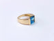 Bague or jaune topaze bleue