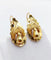 Boucles d'oreilles Dormeuses victoriennes XXL or jaune formant une feuille et un fruit finement ciselés (circa 1900) 58 Facettes A04930