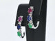 Boucles d'oreilles Boucles d'oreilles en or blanc ornées de pierres précieuses multicolores et de diamants 58 Facettes 2274