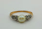 Bague Bague en or jaune avec perle, design Art déco 58 Facettes 50117