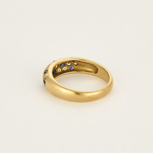 Bague 54 Bague en or jaune, diamants et saphirs 58 Facettes CRE0100X7