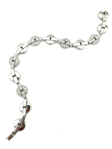 Bracelet CARTIER. Collection "Himalia", bracelet or blanc 18K et diamants 58 Facettes