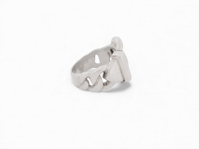 Bague 51 vintage bague HERMES boucle de ceinture t51 en argent 6.9gr  buckle 58 Facettes 271102