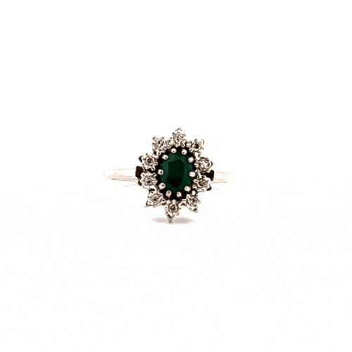 Bague 61 Bague Pompadour Or Blanc 18k, Diamants, Émeraude 58 Facettes 30-GS32679