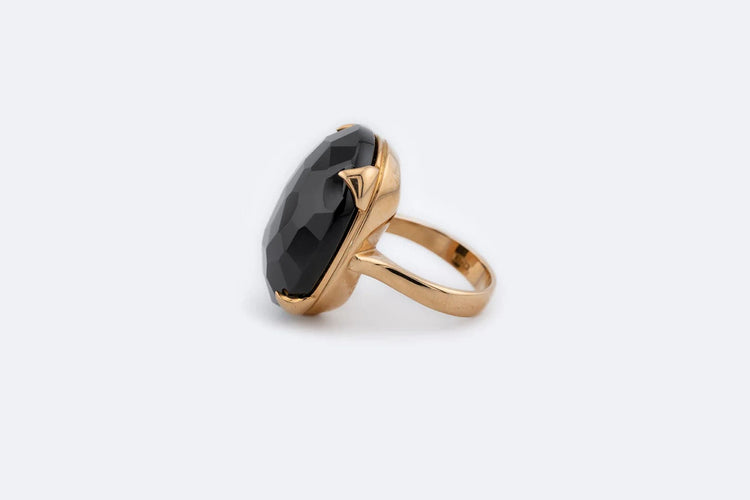 Bague 12 / Oro Giallo Anello in oro giallo con onice 58 Facettes ANL122