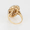 Bague Bague de cocktail édouardienne antique en or 18 carats et platine avec diamant de 1 ct Taille 5 Ovale 58 Facettes G9099