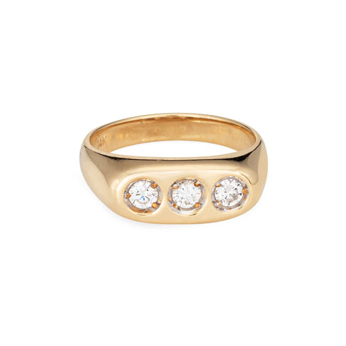 Bague 62 Bague vintage en or jaune avec trois diamants 58 Facettes G14055