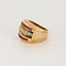 Bague 58 Bague tank or jaune, rubis et diamants 58 Facettes CHA5417
