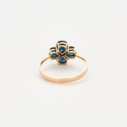 Bague 54.5 Bague Trèfle or rose saphirs 58 Facettes
