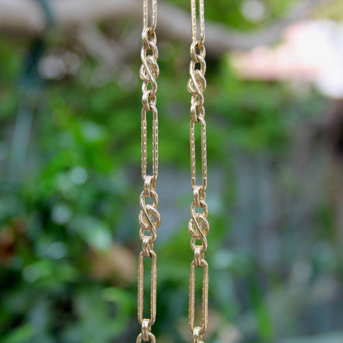 Collier Chaîne à maillons fantaisie en or 14 carats d'inspiration victorienne 58 Facettes