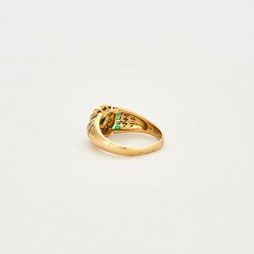 Bague 55 BAGUE FLEUR DIAMANTS ET EMERAUDES 58 Facettes BO/230103