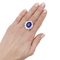 Bague 57 Bague or blanc, diamants, saphir. 58 Facettes 34078