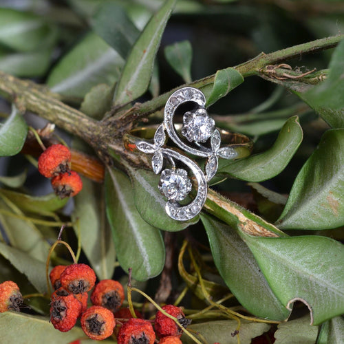 Bague 53 Bague ancienne or et diamants de la Belle époque 58 Facettes 22-394