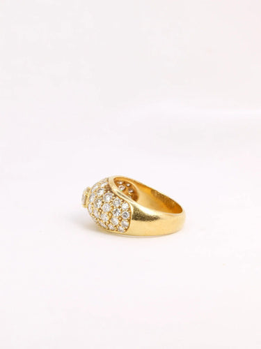 Bague jonc vintage en or et diamants 58 Facettes J314