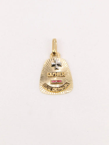 Pendentif AUGIS - Médaille amour trapèze or jaune rubis 58 Facettes J502
