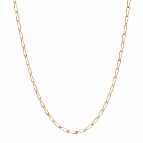 Collier Chaine or jaune maille gourmette limée rectangulaire 58 Facettes CVCH20