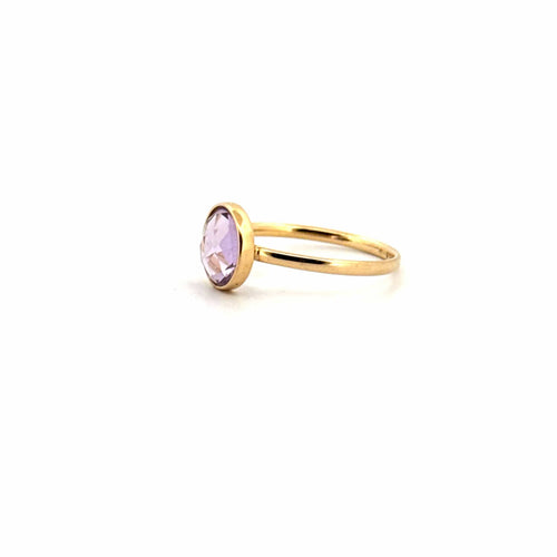Bague 54 Solitaire Or Jaune & Améthyste 58 Facettes 60-GS35806