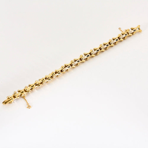 Bracelet Bracelet or jaune et gris 58 Facettes CHAL0324