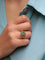 Bague 51 Bague étoile or jaune pierre verte 58 Facettes J382