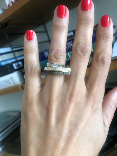 Bague 53 Bague bandeau or jaune et diamant cognacs 58 Facettes