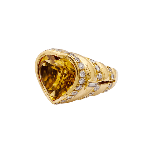Bague 52 Bague Repossi "Coeur" or jaune, diamants, citrine. 58 Facettes 34359