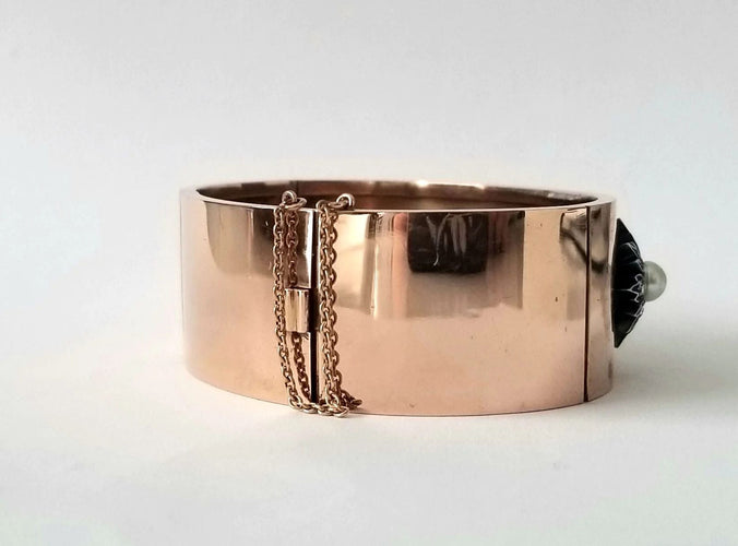 Bracelet Bracelet ancien or rose, perles et diamants anciens 58 Facettes