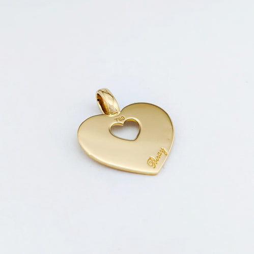 Pendentif Pendentif Poiray « Coeur Secret » en or jaune 18 carats 58 Facettes 32933