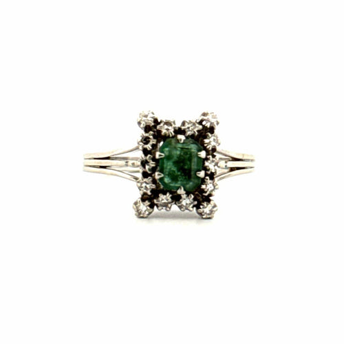 Bague 58 Bague Pompadour Or Blanc 18k, Platine, Diamants et Émeraude 58 Facettes 30-GS34604