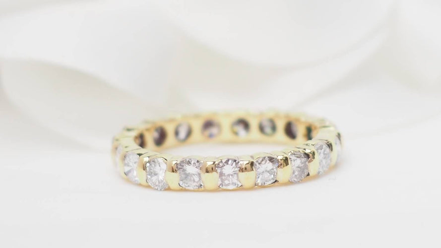 Bague 48 Alliance américaine en or jaune et diamants 1.33ct 58 Facettes 30725