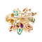 Broche Clip "Fleurs" or jaune, diamants, rubis, pierres de couleur. 58 Facettes 34133