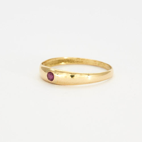 Bague 53 Bague Jonc Anglais Rubis Or Jaune 58 Facettes