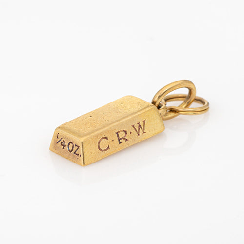 Pendentif CARTIER - Pendentif Charm Lingot en Or Jaune Vintage 58 Facettes G13945