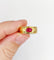 Bague jonc vintage Art Déco or jaune, cabochon de rubis 58 Facettes A06209