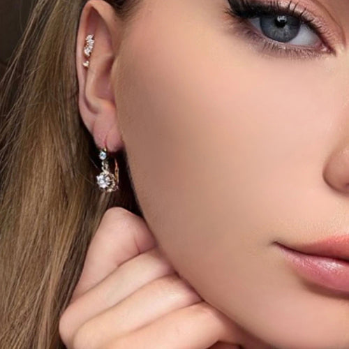 Boucles d'oreilles Dormeuses Or Jaune 18k & Diamants 58 Facettes 2- BOF1 -GS37044
