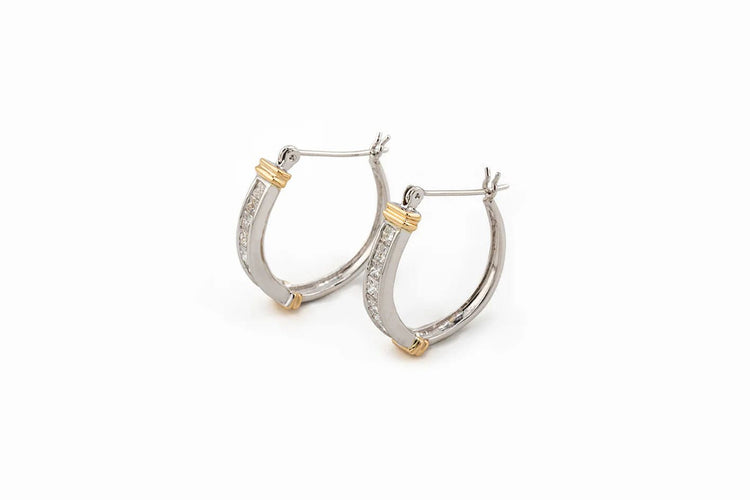 Boucles d'oreilles Oro Bianco Orecchini a cerchio in oro giallo 58 Facettes ORC159