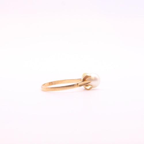 Bague Bague solitaire avec perle de culture or jaune 58 Facettes
