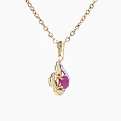 Pendentif Pendentif rubis ors jaune et blanc rubis 58 Facettes CVP154