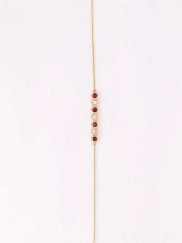 Bracelet Bracelet chaine or rose rubis diamants 58 Facettes J451