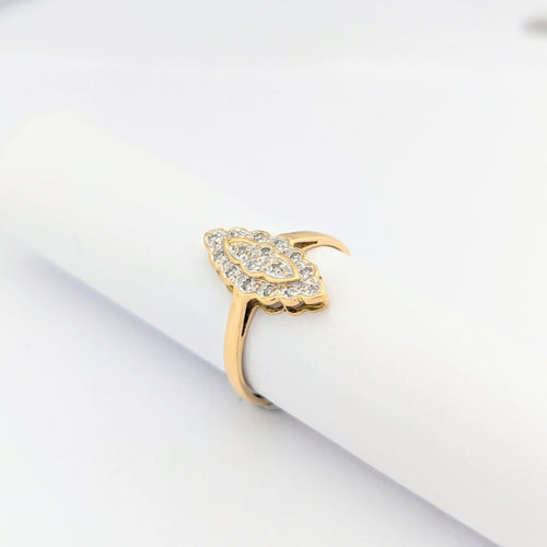 Bague 53 Bague marquise en or jaune et diamants 58 Facettes 30057