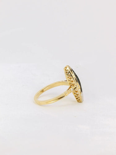 Bague 52 Bague marquise vintage or diamants saphirs calibrés 58 Facettes J176