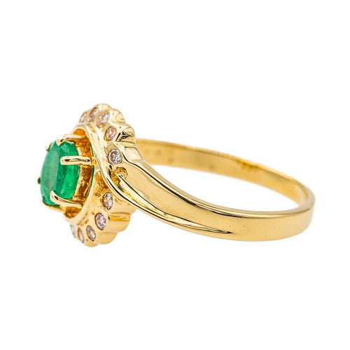 Bague 52 Bague Pompadour Or jaune Emeraude 58 Facettes 3447710CN